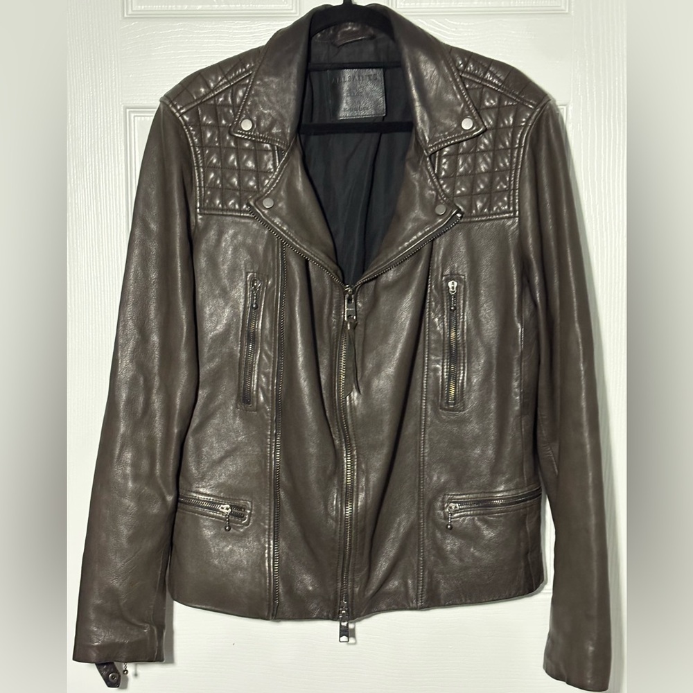 Men’s All Saints Brown Leather Jacket